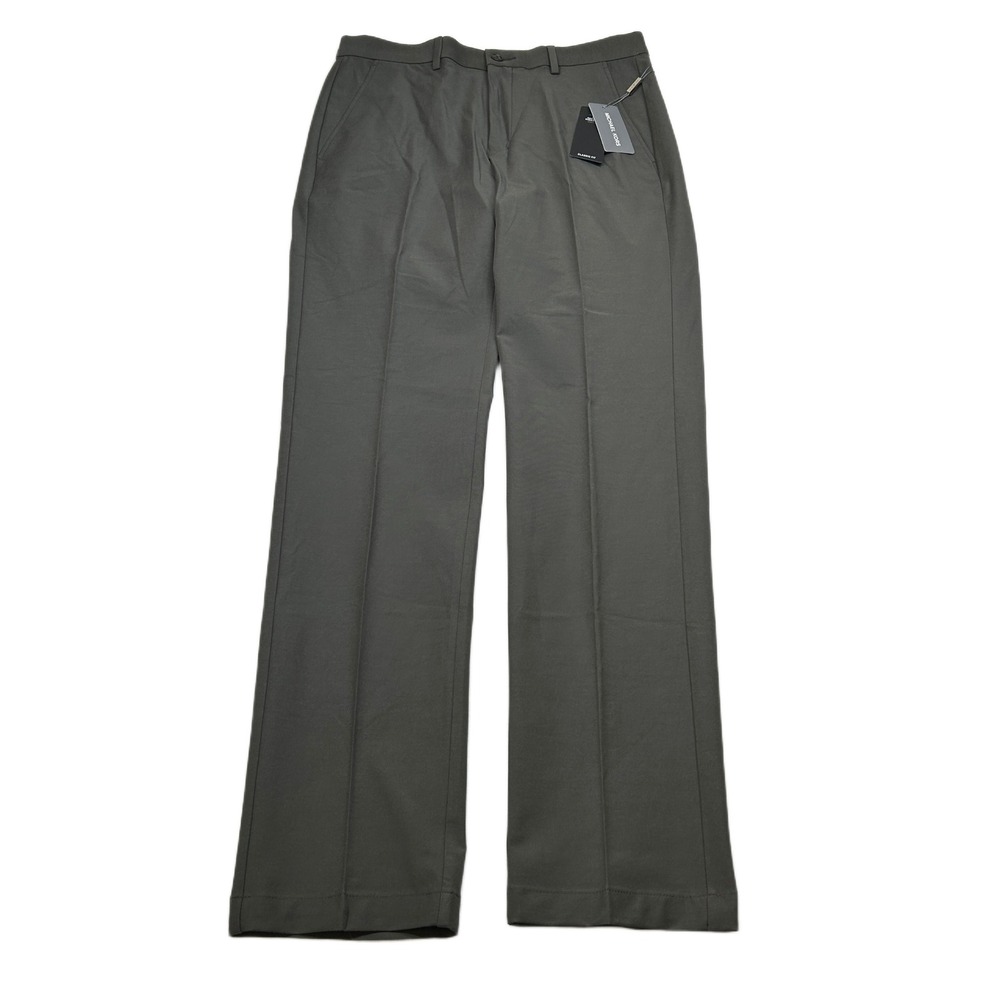 Michael Kors Performance Dress Pants‎ Mens 31x32 Army Green Stretch Classic NEW